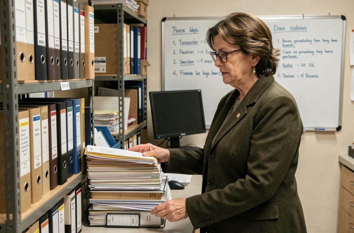 Assistante administrative freelance en temps partagé gérant les dossiers et archives d'une petite entreprise