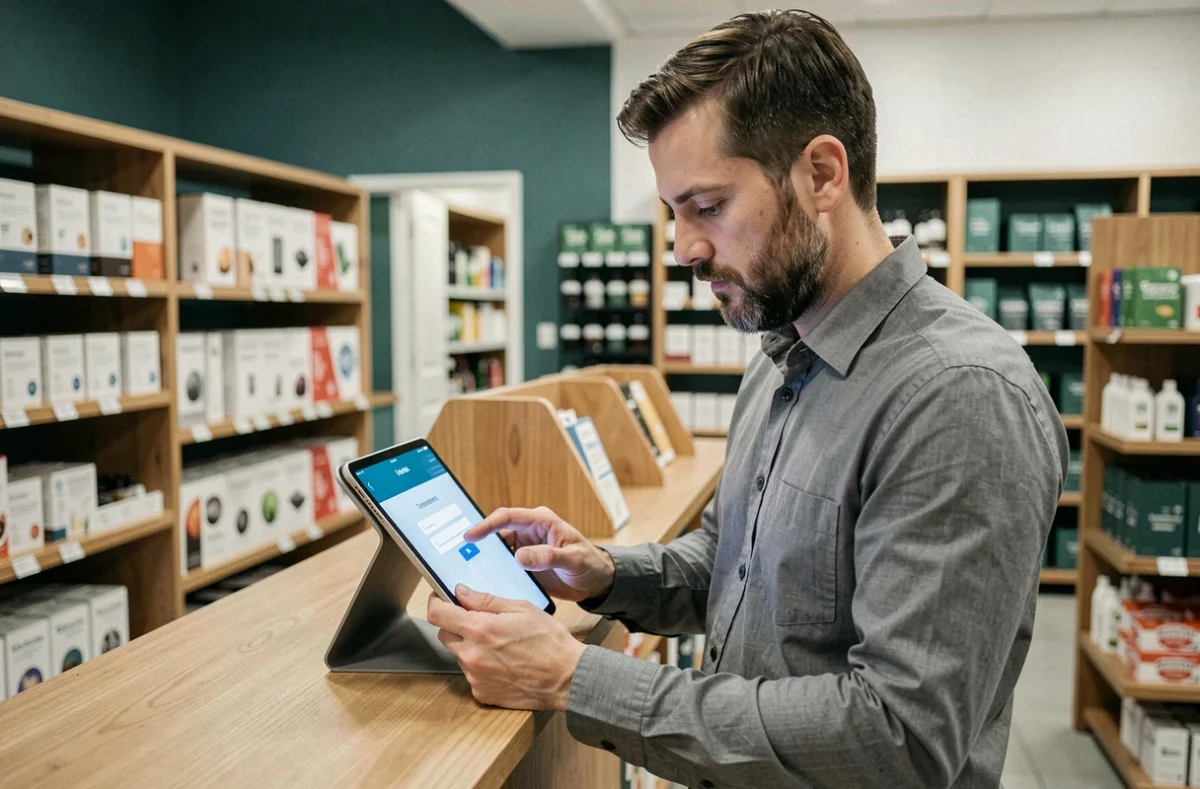 Détaillant utilisant l'authentification à deux facteurs sur une tablette en magasin