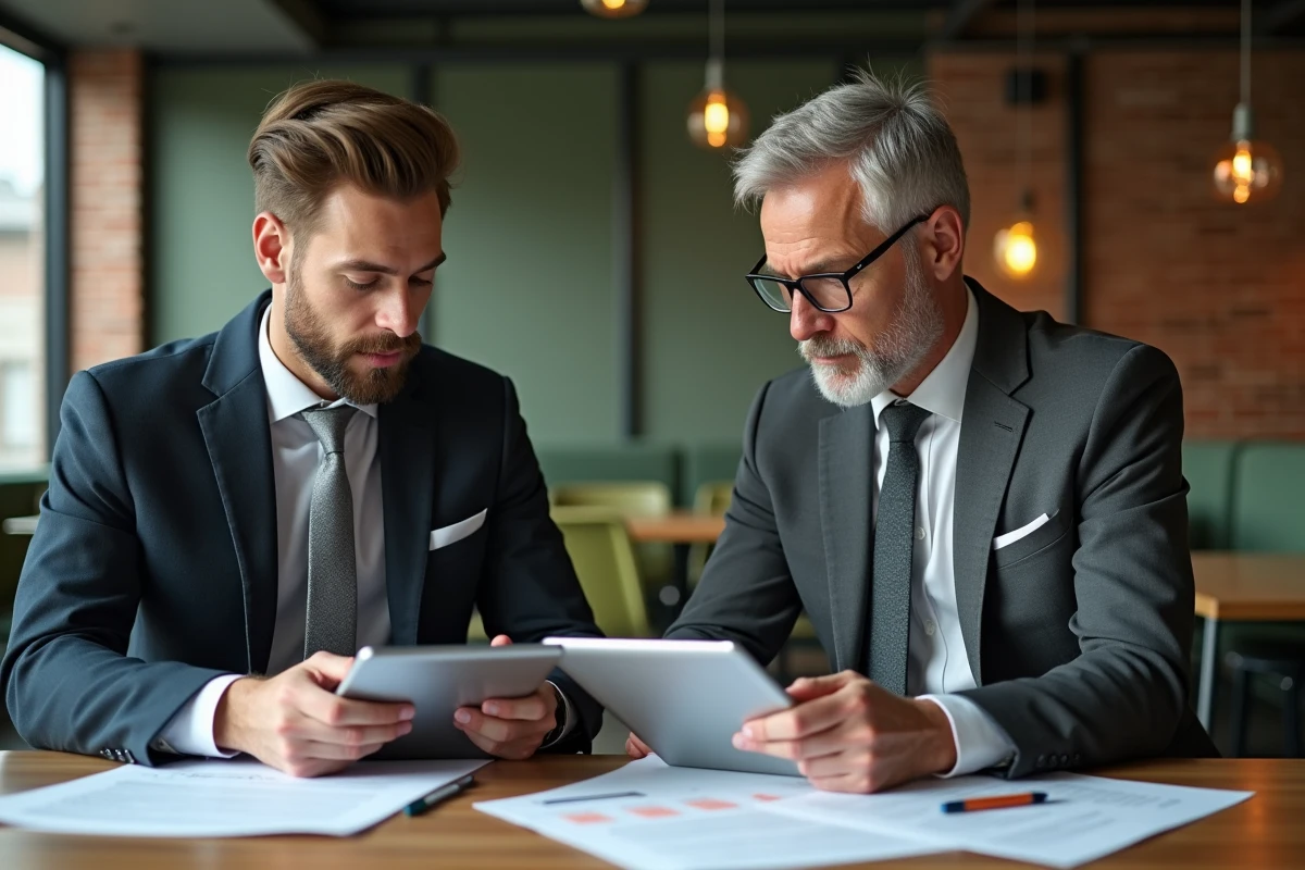 Homme entrepreneur discutant en coworking moderne