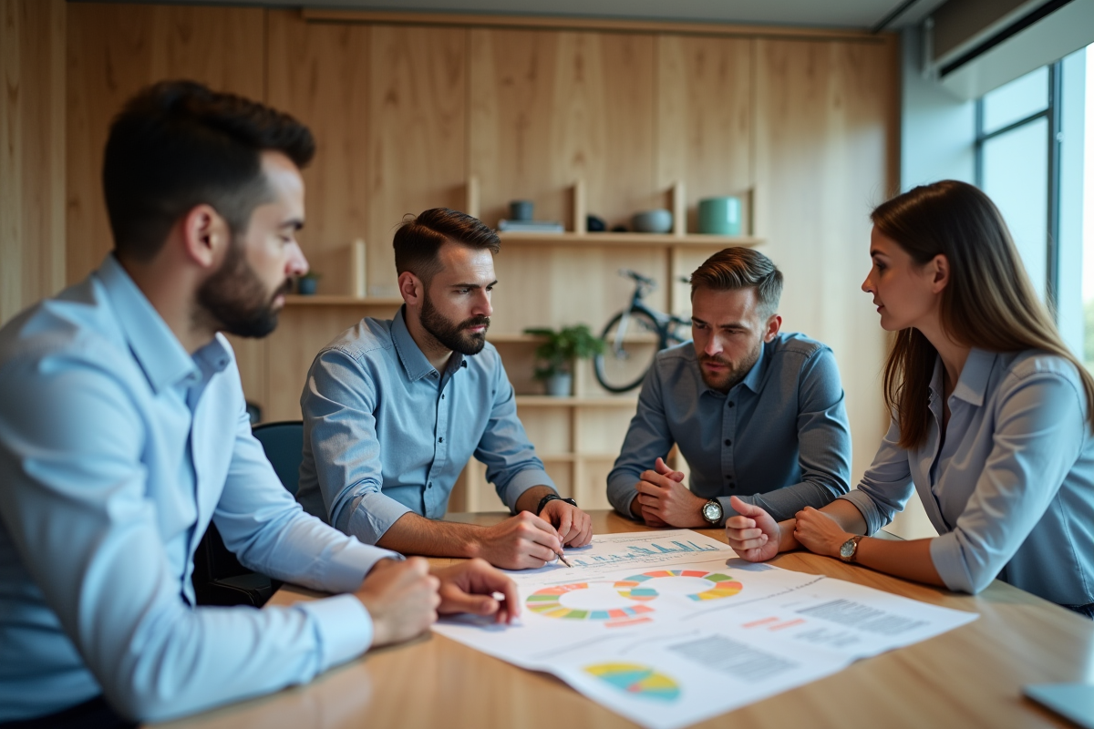 Groupe de professionnels en discussion lors d