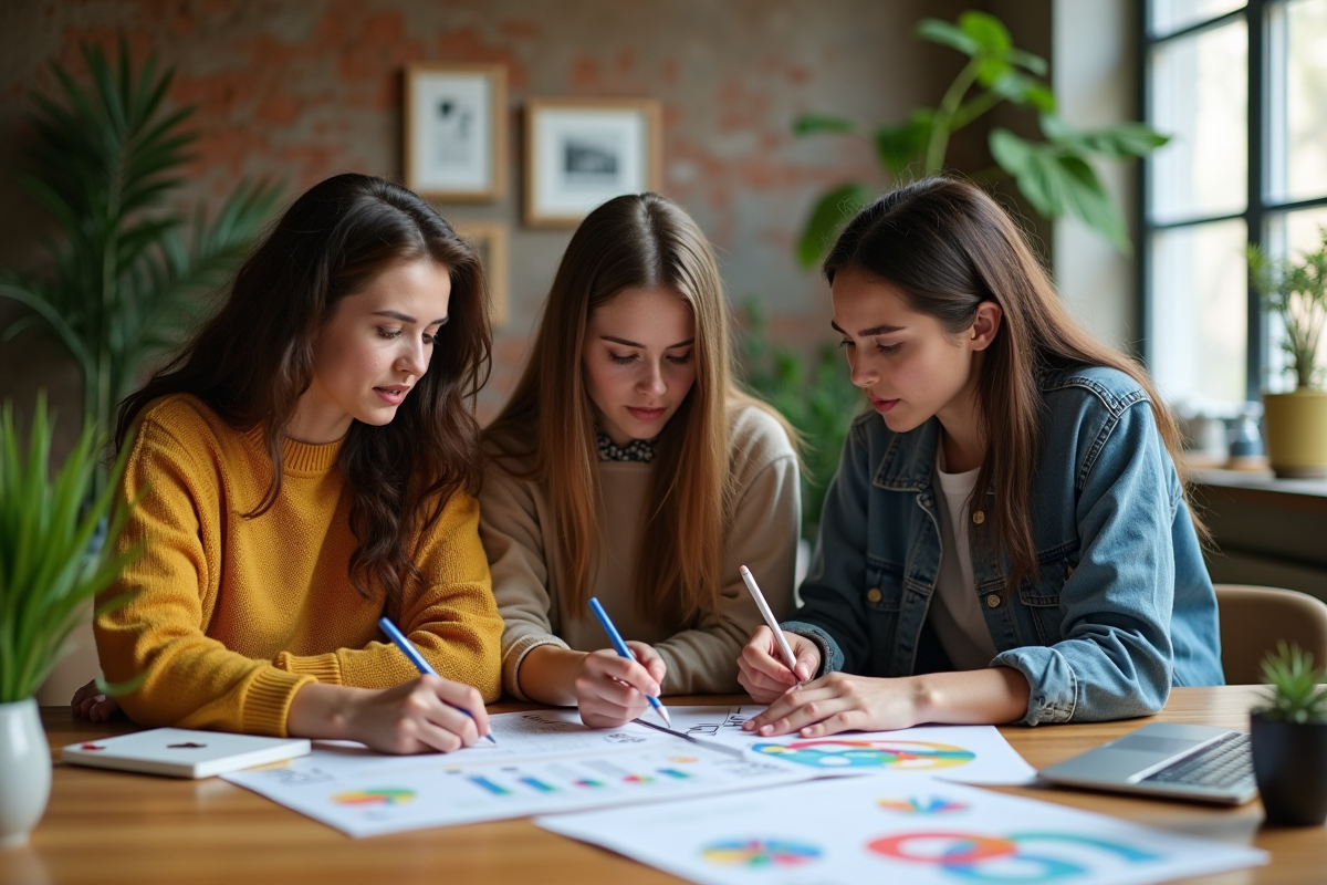 Groupe diversifié collaborant autour d