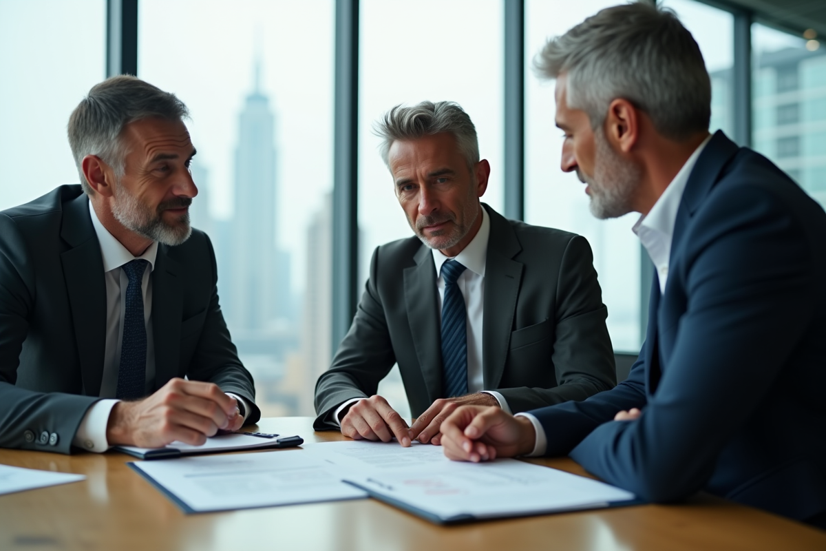 Groupe de professionnels discutant d