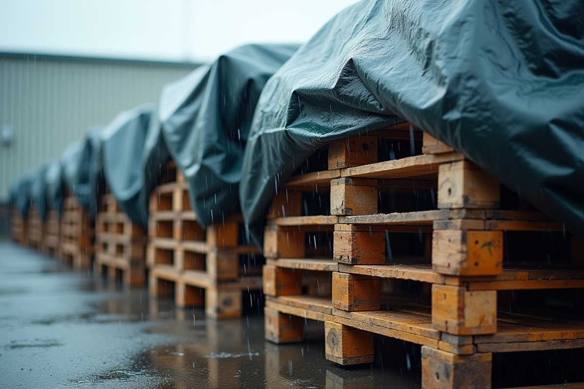Protection des palettes contre la pluie : méthodes et astuces efficaces