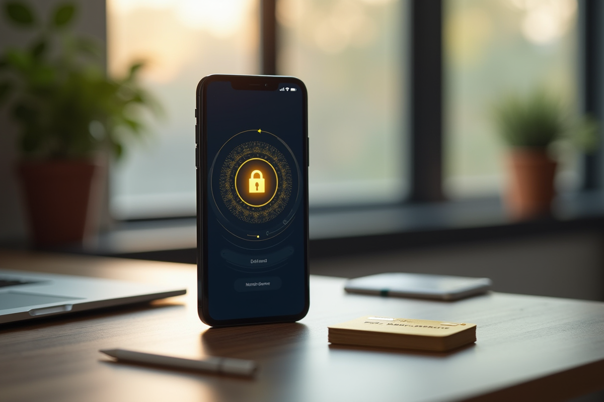 Smartphone affichant une plateforme d
